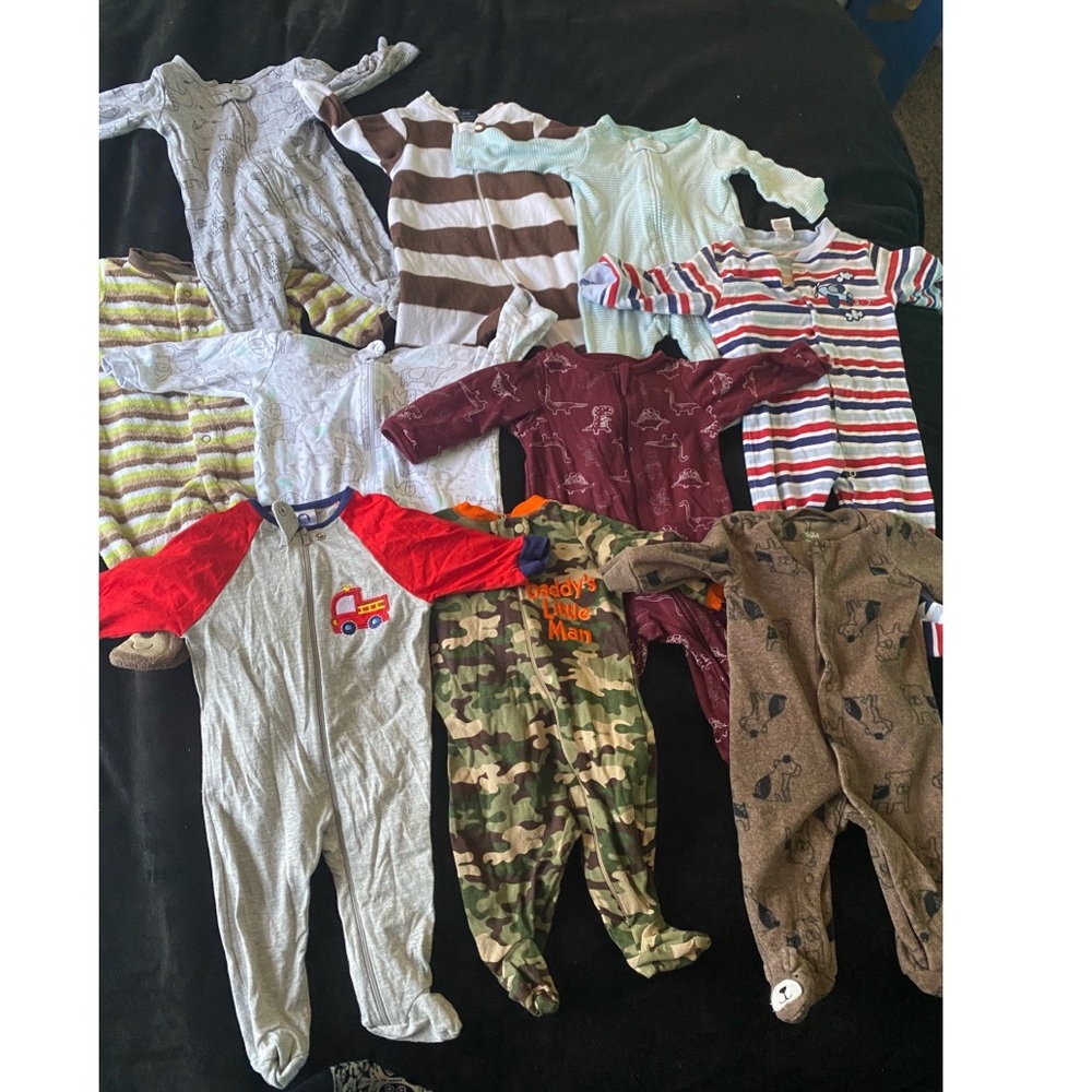 10 pcs baby footed pajamas 0-3 months